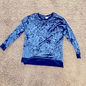 Blue velvet sweatshirt